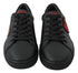 Dolce & Gabbana Black Leather Love Heart Sneakers Womens Shoes